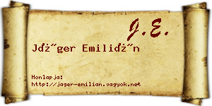 Jáger Emilián névjegykártya